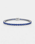 Bruce & Co Blue Zircon Tennis Bracelet, 4 mm, Silver-Plated