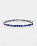 Bruce & Co Blue Zircon Tennis Bracelet, 4 mm, Silver-Plated