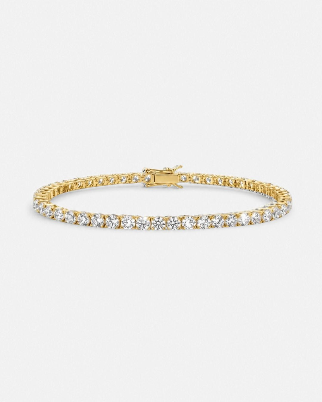 Bruce & Co Clear Zirconia Tennis Bracelet, 3 mm, Gold-Tone