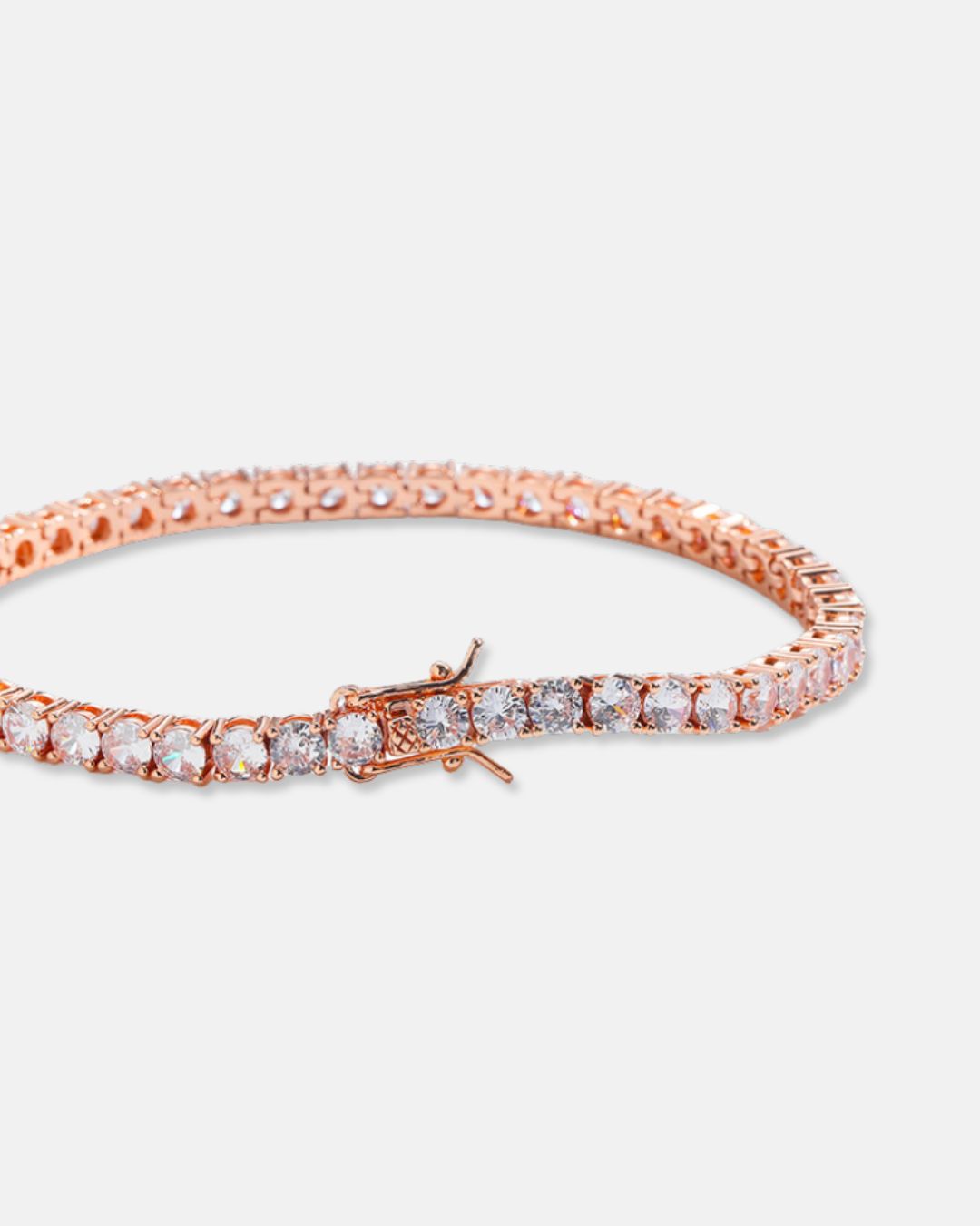 Bruce & Co Clear Zirconia Tennis Bracelet, 3 mm, Rose-Gold-Tone Copper