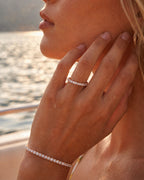 Bruce & Co Clear Zirconia Tennis Bracelet, 3 mm, Rose-Gold-Tone Copper