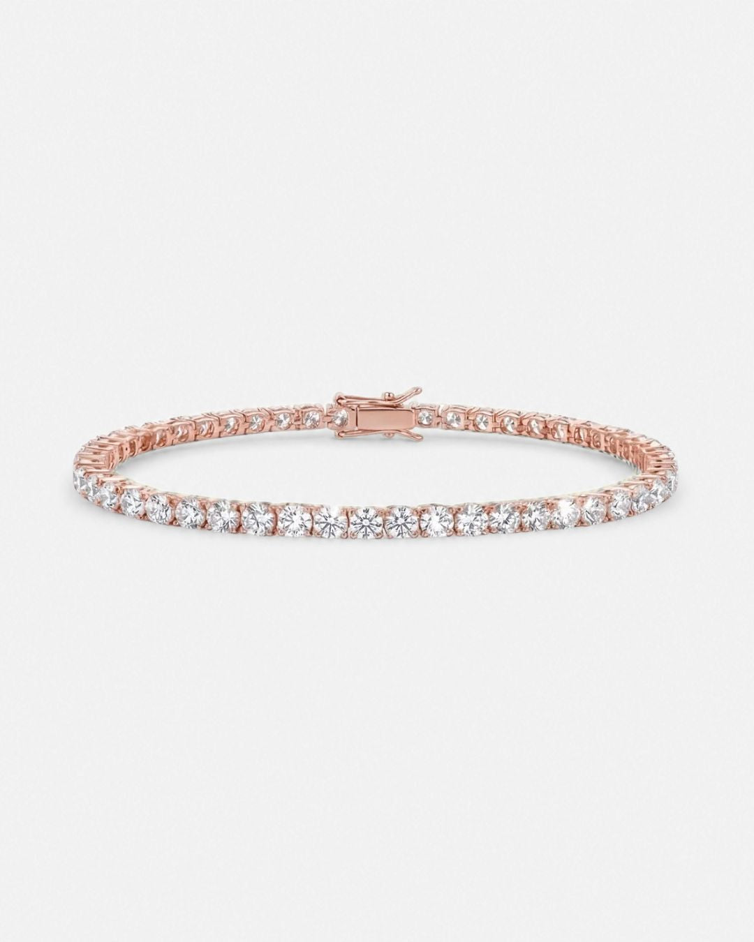 Bruce & Co Clear Zirconia Tennis Bracelet, 3 mm, Rose-Gold-Tone Copper