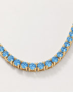 Bruce & Co Aquamarine Blue Zircon Tennis Bracelet, 4 mm, 14K Gold-Plated