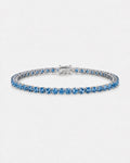 Bruce & Co Aquamarine Blue Zircon Tennis Bracelet, 4 mm, Silver-Plated