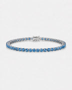 Bruce & Co Aquamarine Blue Zircon Tennis Bracelet, 4 mm, Silver-Plated