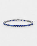 Bruce & Co Reserva – Blue Zircon Tennis Bracelet, 4 mm, Silver-Plated