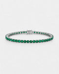 Bruce & Co Reserva – Green Zircon Tennis Bracelet, 4 mm, Silver-Plated