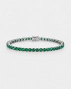 Bruce & Co Reserva – Green Zircon Tennis Bracelet, 4 mm, Silver-Plated