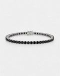Bruce & Co Black Zircon Tennis Bracelet, 4 mm, Silver-Plated