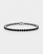 Bruce & Co Black Zircon Tennis Bracelet, 4 mm, Silver-Plated