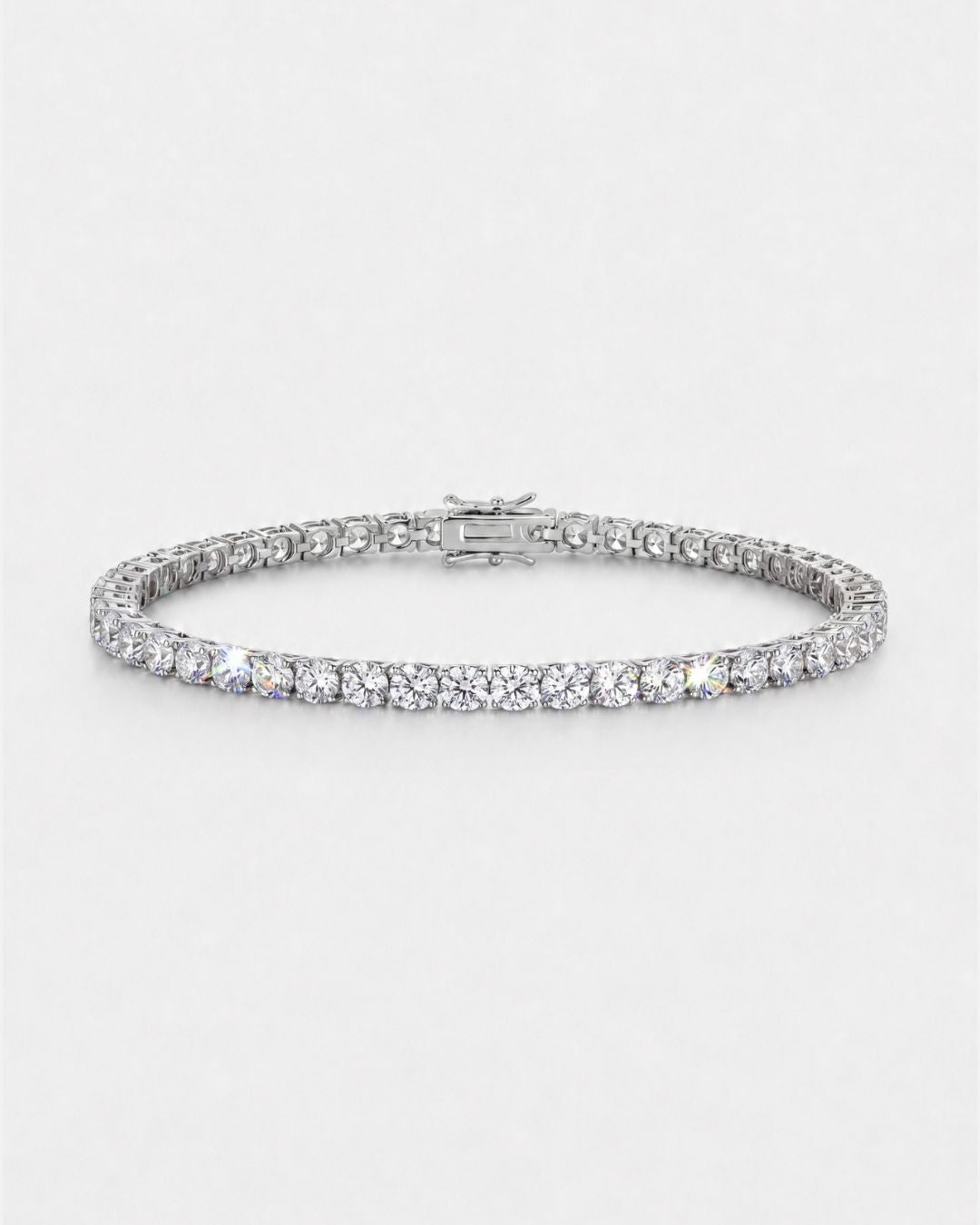Bruce & Co Reserva – Clear Zircon Tennis Bracelet, 4 mm, Silver-Plated
