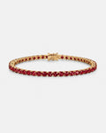 Bruce & Co Reserva – Red Tennis Bracelet, 4 mm, 14K Gold-Plated