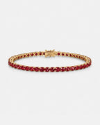 Bruce & Co Reserva – Red Tennis Bracelet, 4 mm, 14K Gold-Plated