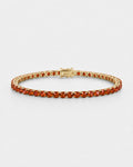 Bruce & Co Red Zircon Tennis Bracelet, 4 mm, 14K Gold-Plated