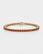 Bruce & Co Red Zircon Tennis Bracelet, 4 mm, 14K Gold-Plated
