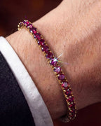 Bruce & Co Reserva – Red Tennis Bracelet, 4 mm, 14K Gold-Plated