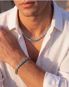 Bruce & Co Reserva – Aqua Blue Tennis Bracelet, 4 mm, 14K Gold-Plated