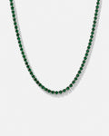 Bruce & Co Green Zircon Tennis Necklace, 4 mm, Silver-Plated, 56 cm