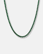 Bruce & Co Green Zircon Tennis Necklace, 4 mm, Silver-Plated, 56 cm