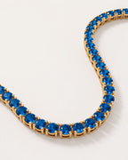 Bruce & Co Blue Tennis Necklace, 4 mm, 14K Gold-Plated