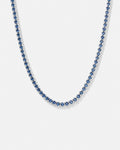 Bruce & Co Blue Zircon Tennis Necklace, 4 mm, Silver-Plated, 56 cm