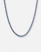 Bruce & Co Blue Zircon Tennis Necklace, 4 mm, Silver-Plated, 56 cm
