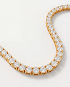 Bruce & Co Clear Tennis Necklace, 4 mm, 14K Gold-Plated
