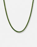 Bruce & Co Green Tennis Necklace, 4 mm, 14K Gold-Plated