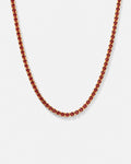 Bruce & Co Red Tennis Necklace, 4 mm, 14K Gold-Plated