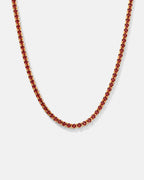 Bruce & Co Red Tennis Necklace, 4 mm, 14K Gold-Plated