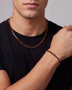 Bruce & Co Red Tennis Necklace, 4 mm, 14K Gold-Plated