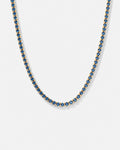 Bruce & Co Blue Tennis Necklace, 4 mm, 14K Gold-Plated