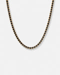 Bruce & Co Black Tennis Necklace, 4 mm, 14K Gold-Plated
