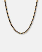 Bruce & Co Black Tennis Necklace, 4 mm, 14K Gold-Plated