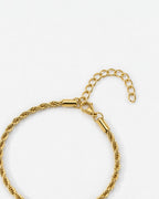 Bruce & Co Men’s 3 mm Rope Chain Bracelet, 18K Gold-Plated Steel, Adjustable