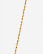 Bruce & Co Men’s 3 mm Rope Chain Necklace, 50 cm, 18K Gold-Plated Steel