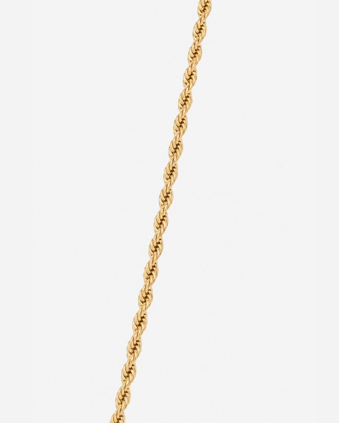 Bruce & Co Men’s 3 mm Rope Chain Necklace, 50 cm, 18K Gold-Plated Steel