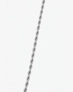 Bruce & Co Men’s 3 mm Rope Chain Necklace, 50 cm, Silver-Tone Steel