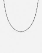 Bruce & Co Men’s 3 mm Rope Chain Necklace, 50 cm, Silver-Tone Steel