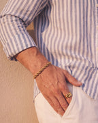 Bruce & Co Tressé Acier – Men’s 18K Gold-Plated Rope Chain Bracelet, 5 mm, Adjustable