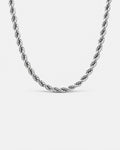 Bruce & Co Tressé Acier – Men’s Stainless Steel Rope Chain Necklace, 5 mm, 50 cm