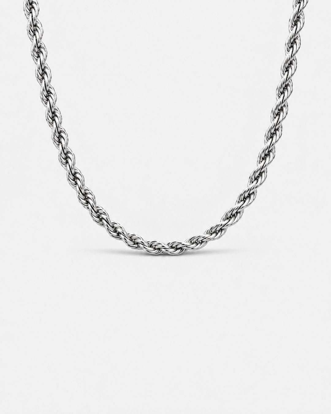 Bruce & Co Tressé Acier – Men’s Stainless Steel Rope Chain Necklace, 5 mm, 50 cm