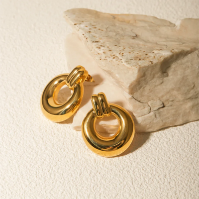 Bruce & Co Hampton – Double Ring Statement Earrings