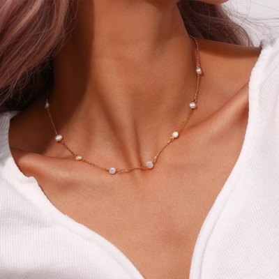 Bruce & Co Laney – Pearl Station Chain Necklace