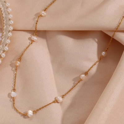 Bruce & Co Laney – Pearl Station Chain Necklace
