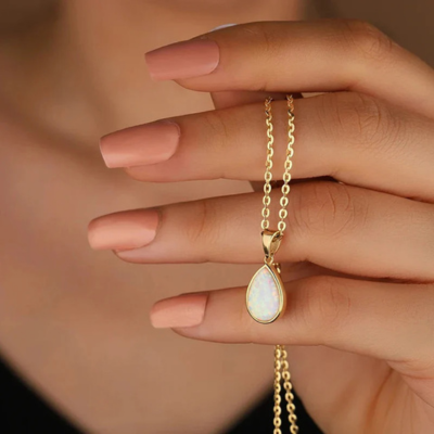 Bruce & Co Ocean – Iridescent Teardrop Pendant Necklace
