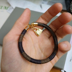 Bruce & Co Lulu – Brown Cord Bag Charm Bracelet