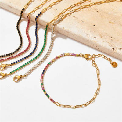 Bruce & Co Fae – Half Tennis Paperclip Bracelet