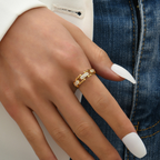 Bruce & Co Chloe – Adjustable Link Ring with Clear Details