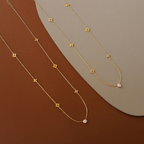 Bruce & Co Carrie – Clover Station Necklace with Clear Accent